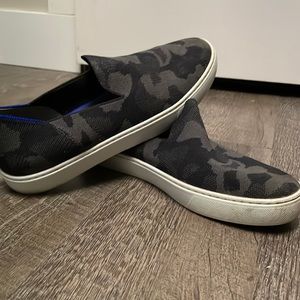 Rothy’s blue grey camo loafers sneakers